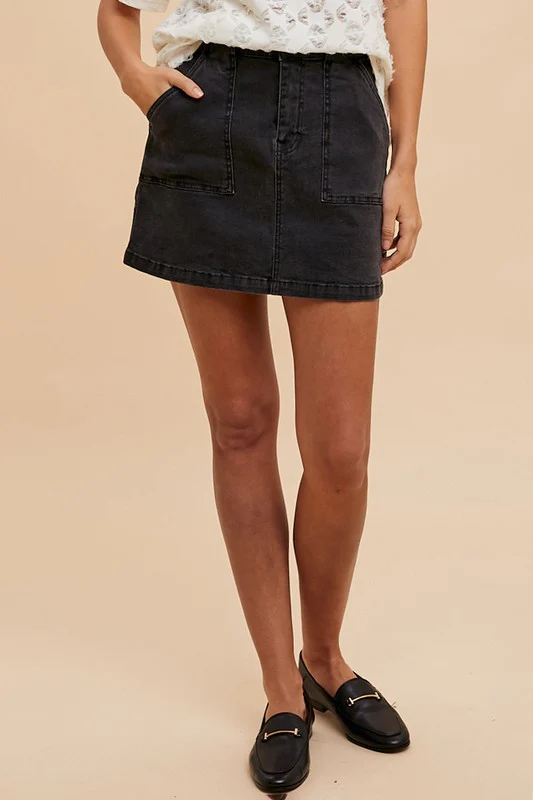 Wear Cargo Denim Mini Skirt