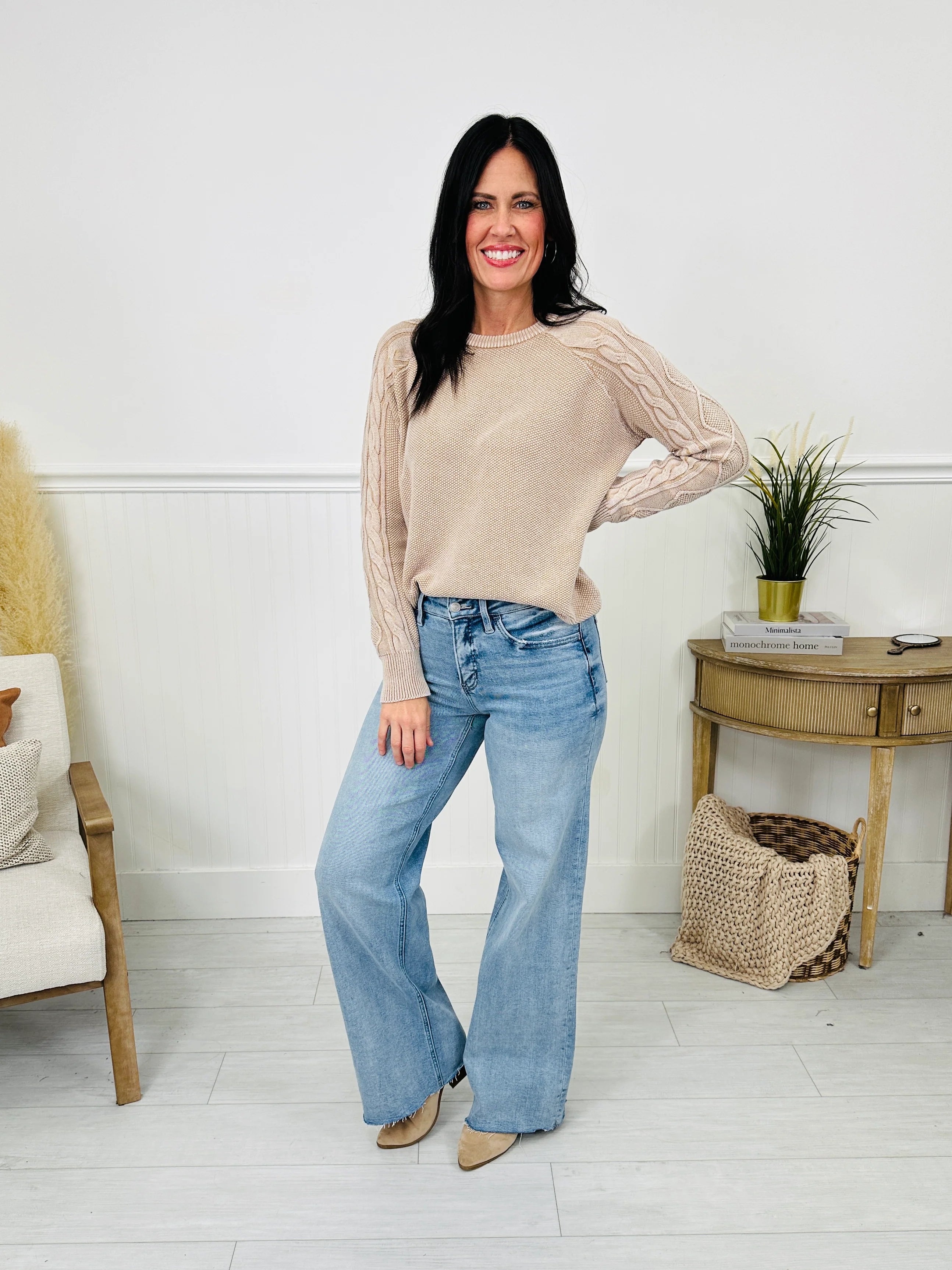 Power Moves Tummy Control Slim Wide Leg Jeans