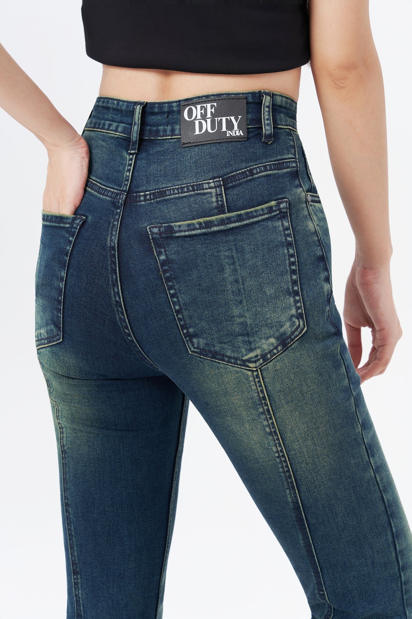 Bohemian Feels Raw Hem Stretch Flare Jeans