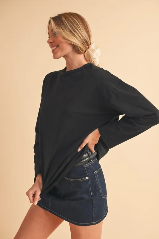 Round Neck Long Sleeve Top