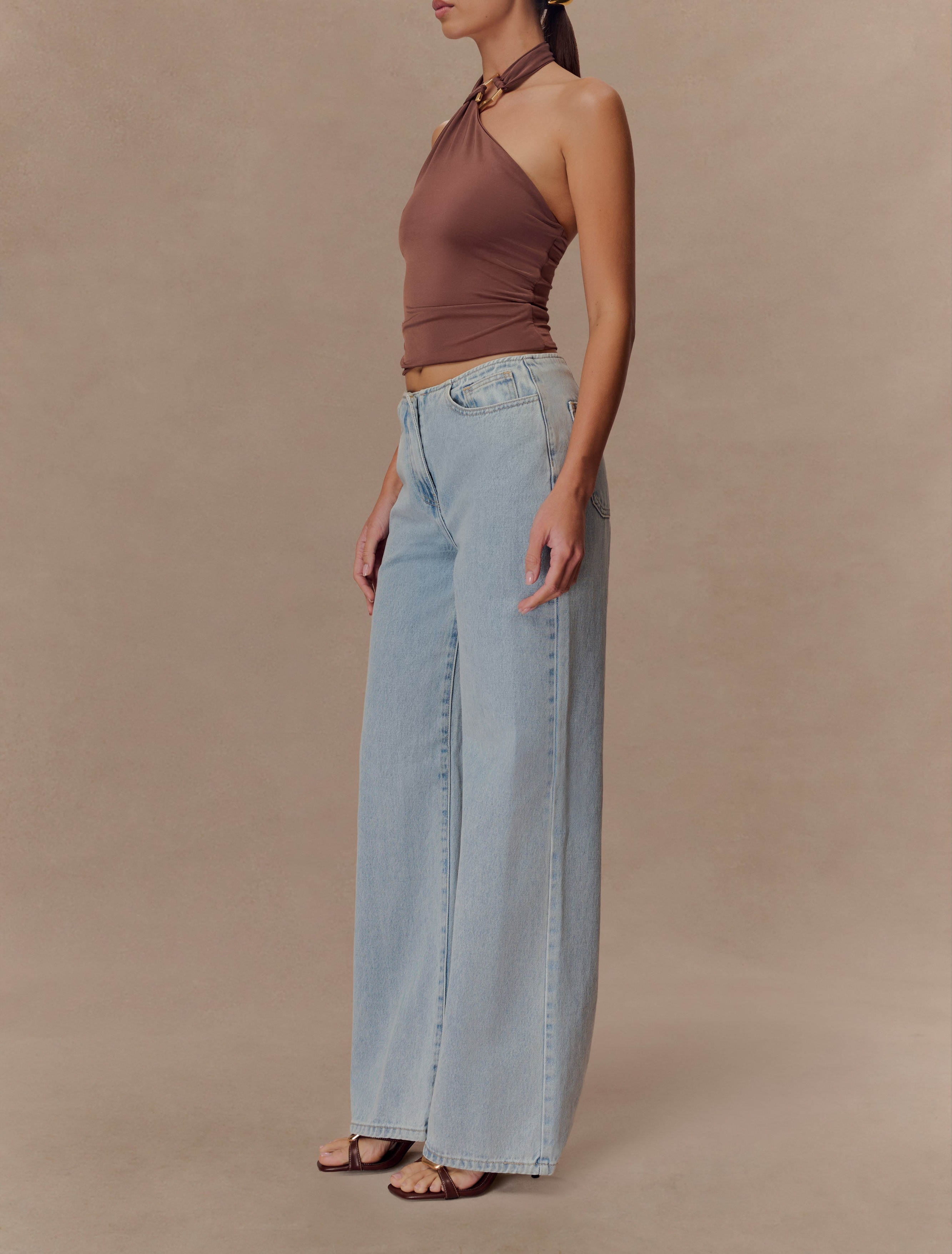 Chocolate Slinky Halter Top