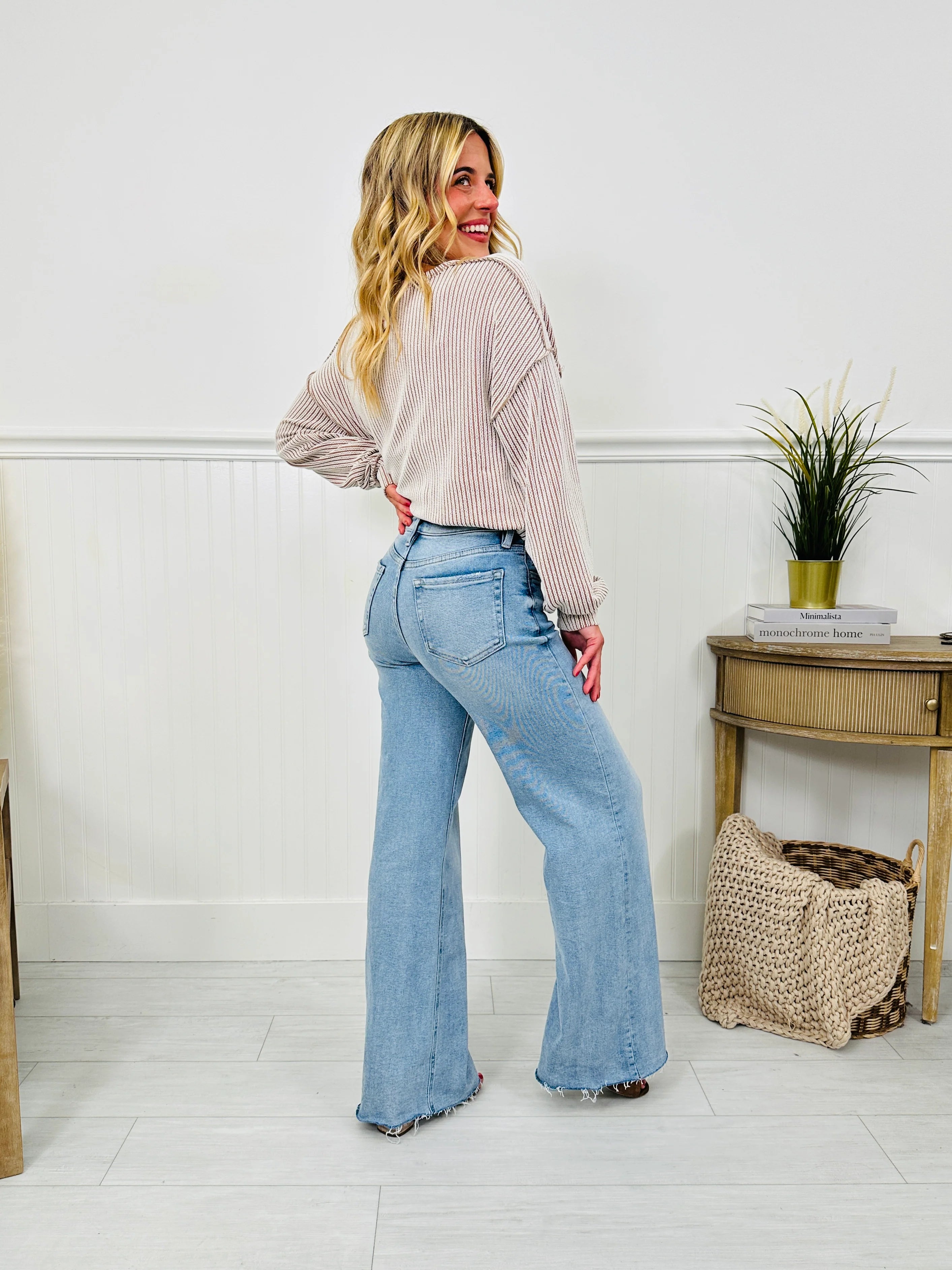 Dream of Me Tummy Control Slim Wide Leg Jeans