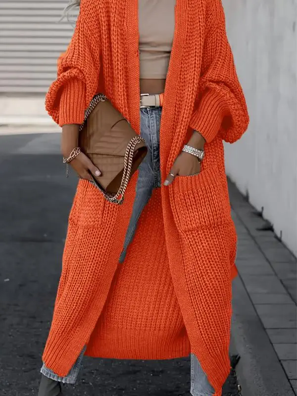 Women's Long Knit Cardigan with Pockets