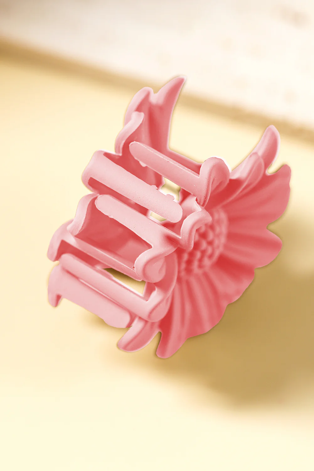 Pink Boho Daisy Flower Frosted Hair Clawclip