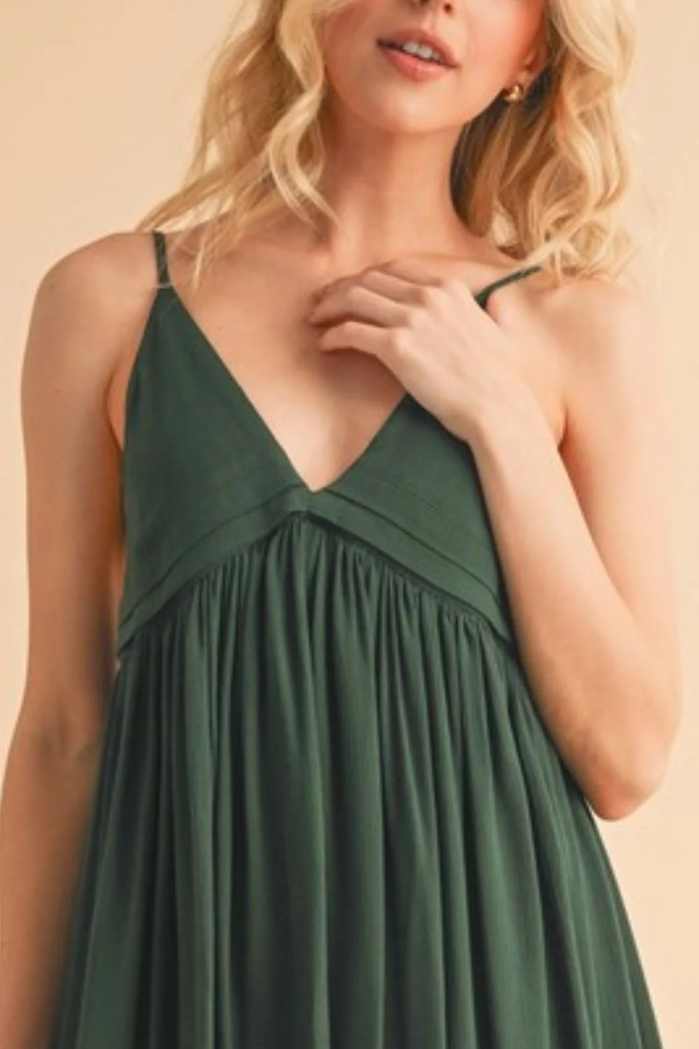Ruched Plunge Mini Cami Dress