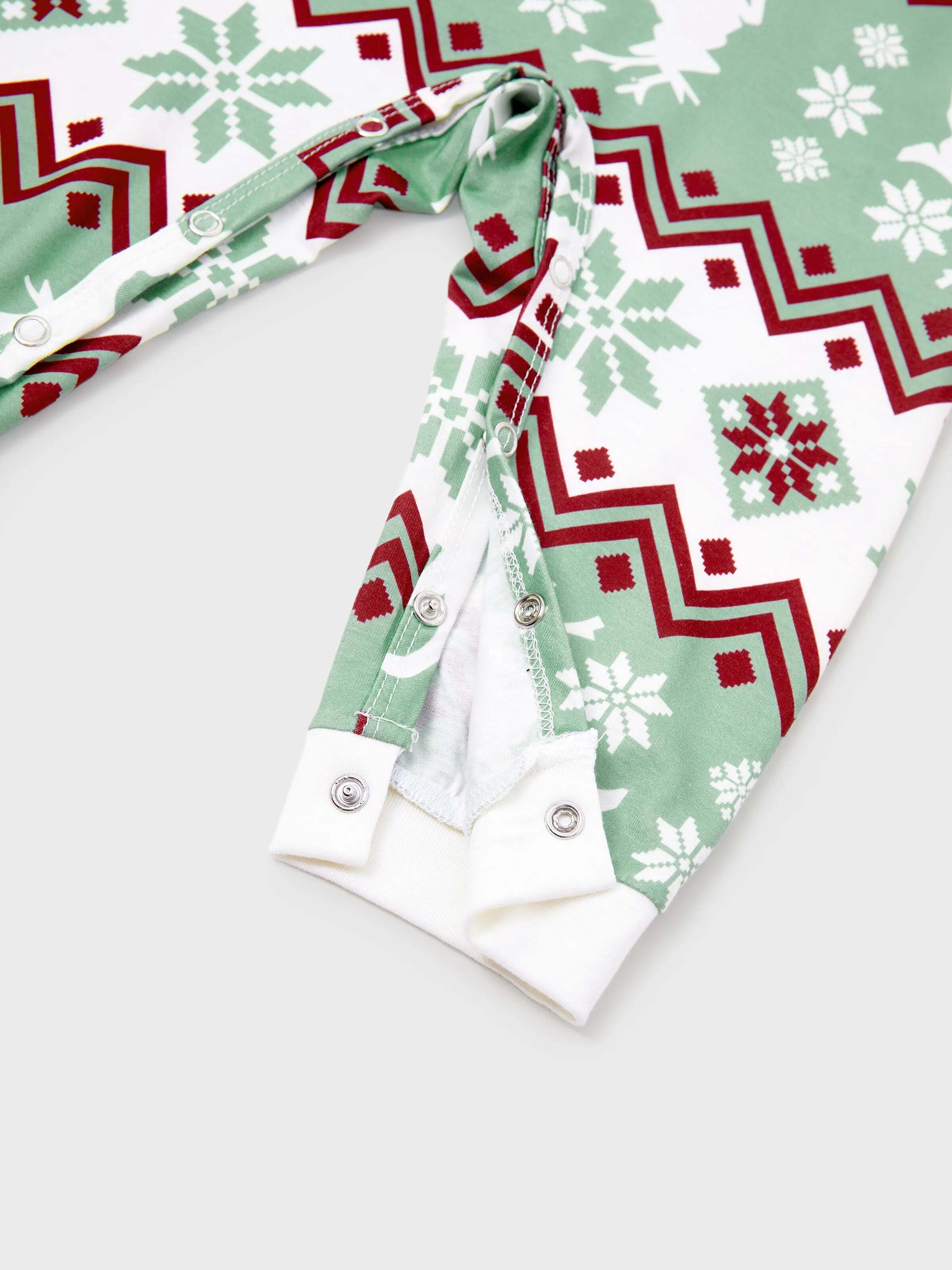 Christmas Matching Family Pajamas Set Christmas Spirit and Snowflake Print PJS with Christmas Socks Pale Green