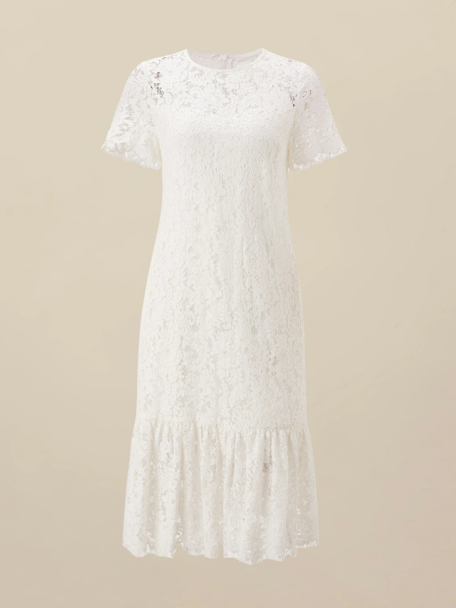 Cotton Short Sleeve Lace Dress