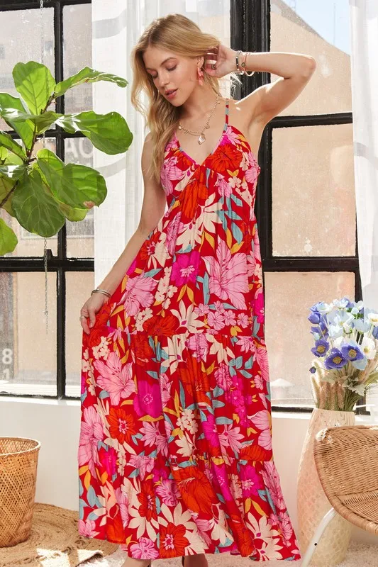 Floral Tiered Maxi Cami Dress