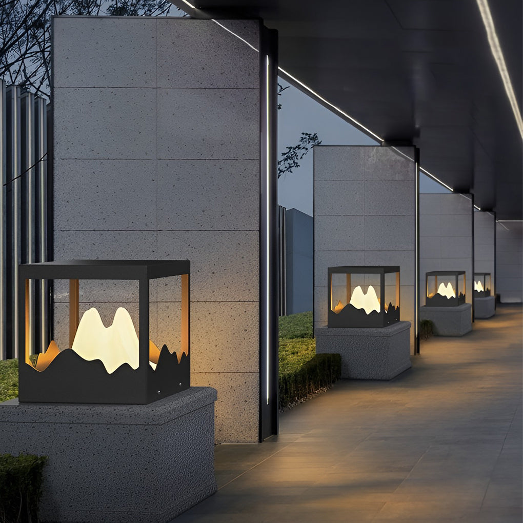 Outdoor Solar Waterproof Mountain Landscape Decorative Lighting Column Light