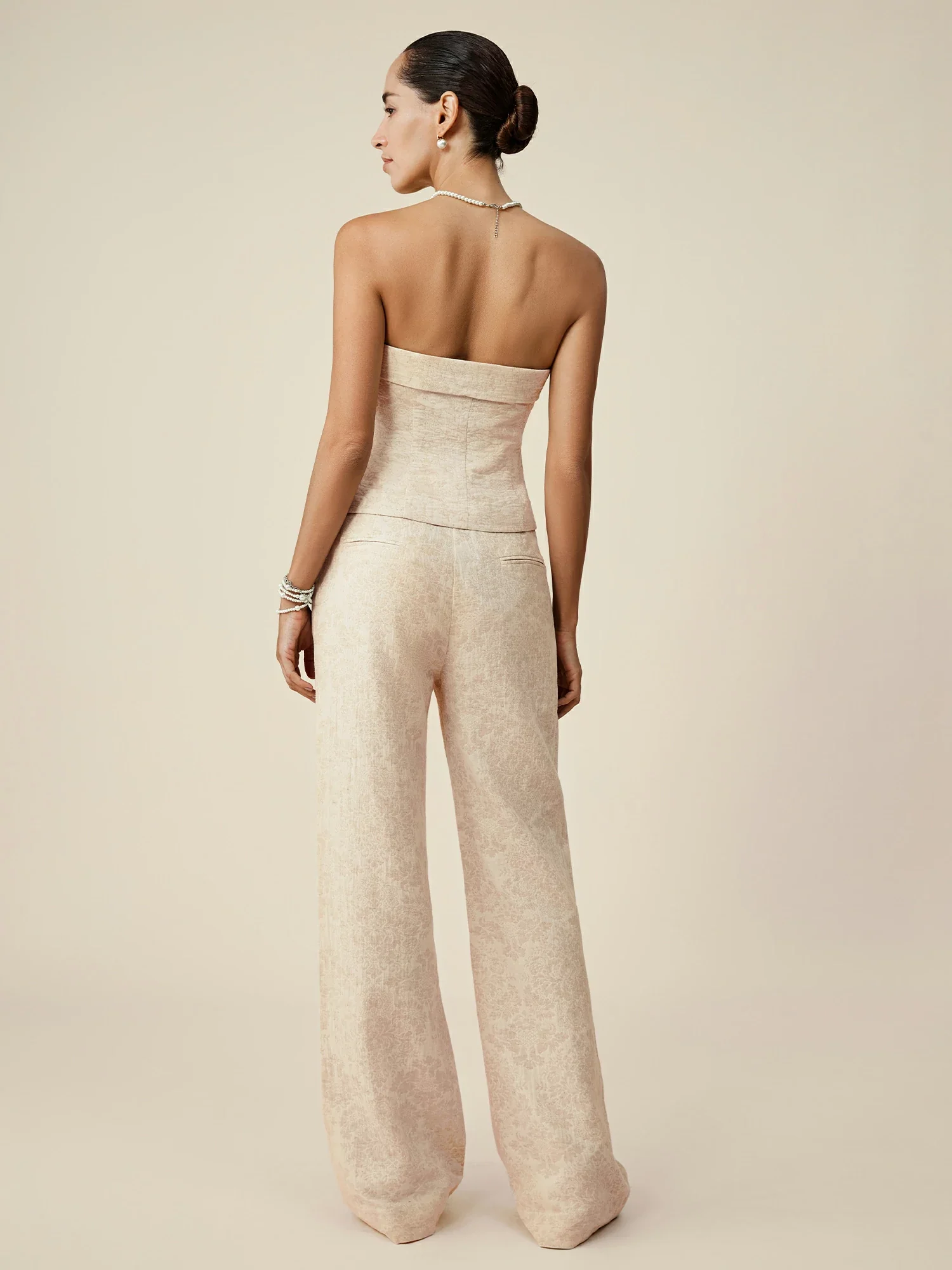 Cotton & Linen Jacquard Tube Top Vest