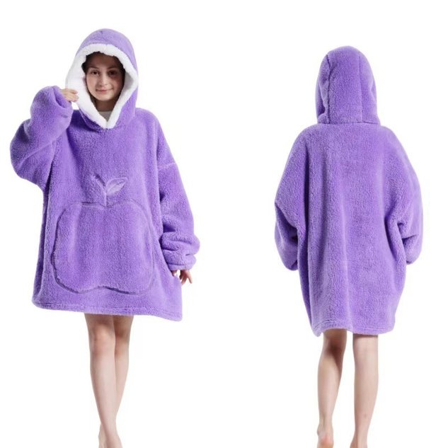 Home Clothes Jacket Lazy Hooded Sweater Thickened Blanket Loose Pullover Wearable Blanket Couple Parent-Child Style
