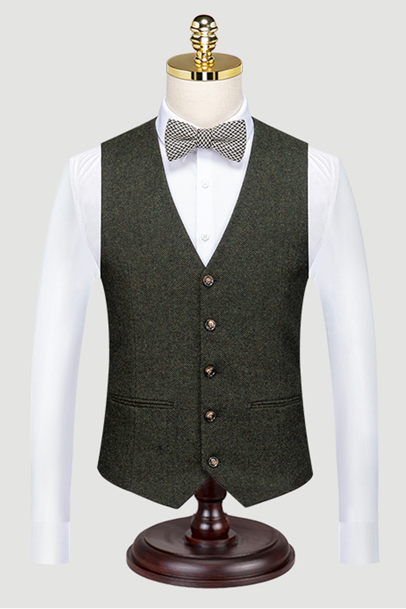 Men's Handmade Tweed Slim Fit Suit Vests