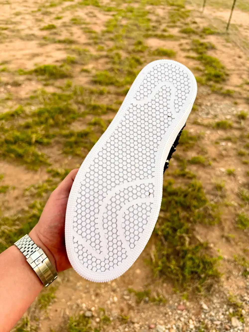 Black Ostrich Leather Shoes