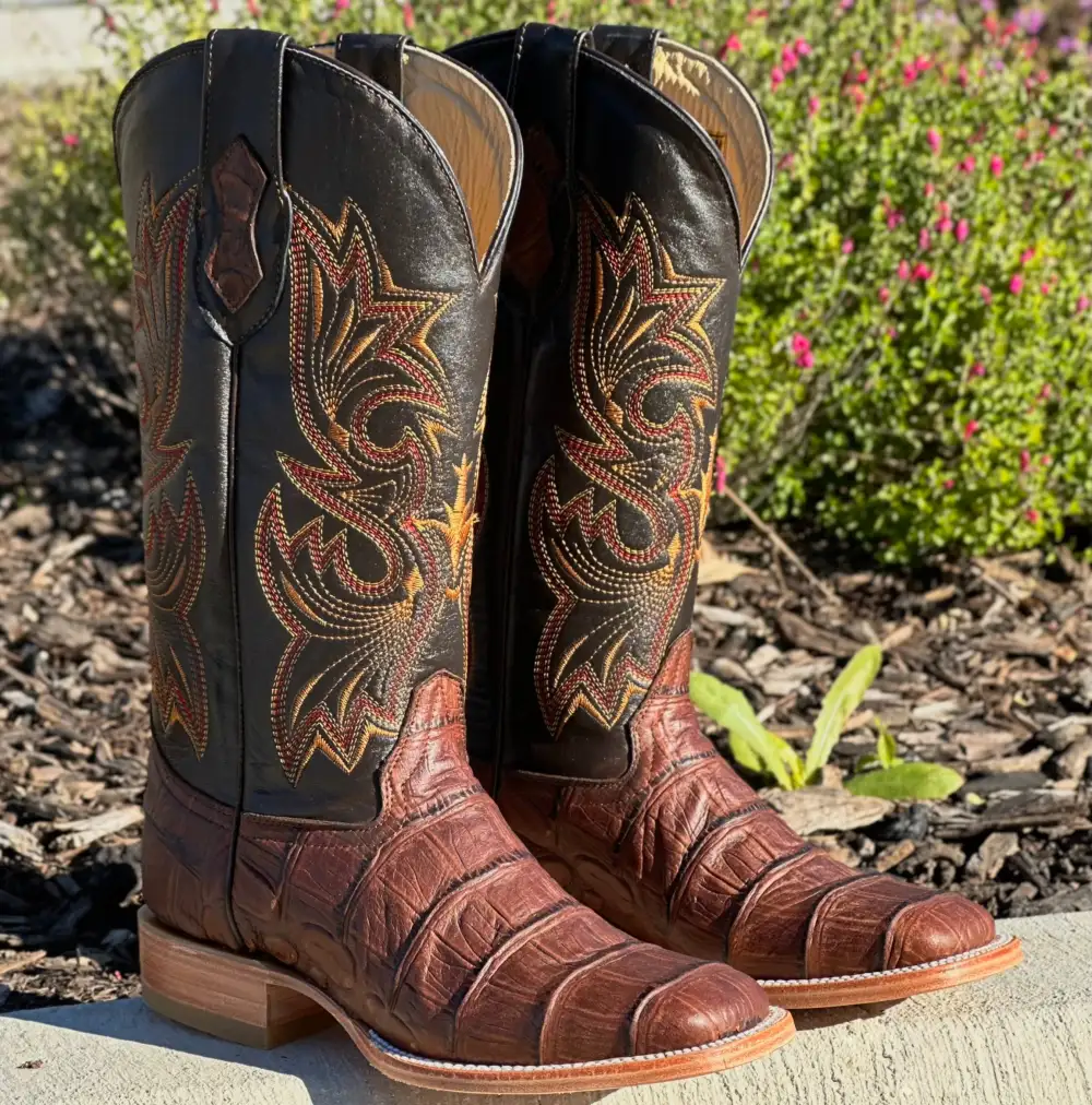 Men’s Western Brown American Belly Gator With Brown Shaft