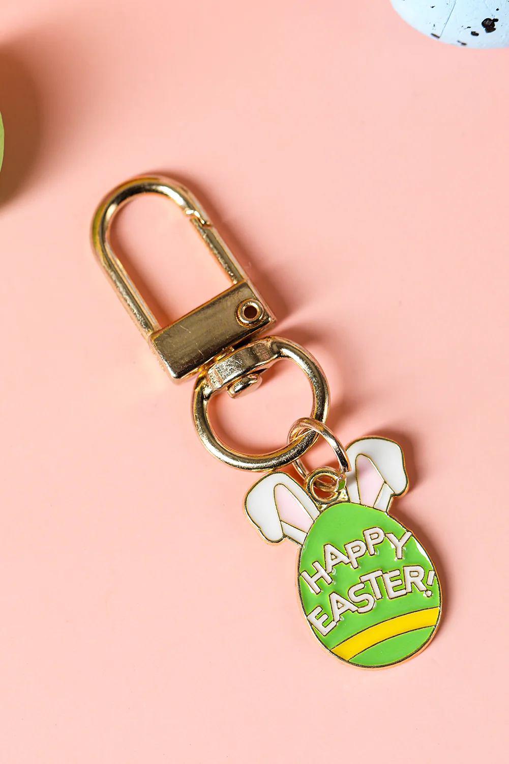 Light Green Easter Egg Plated Alloy Keychain