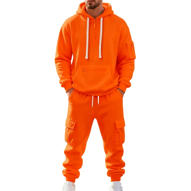 🔥Men's 8-Pack Hoodie & Cargo Pants Tracksuit Set - 8 Colors, Only $24