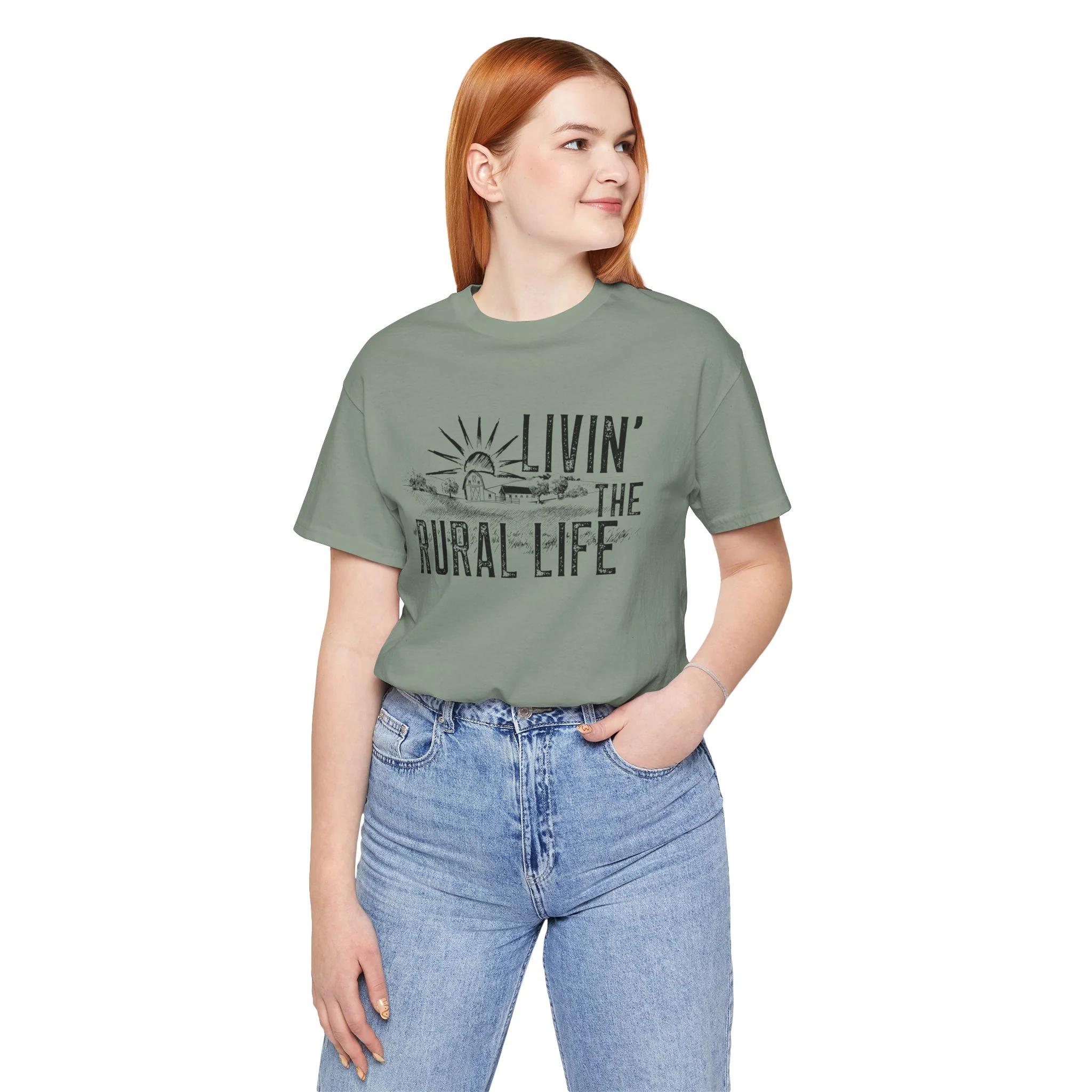 Living the Rural Life (black graphic) Bella Canvas Unisex Jersey T-Shirt - Multiple Colors