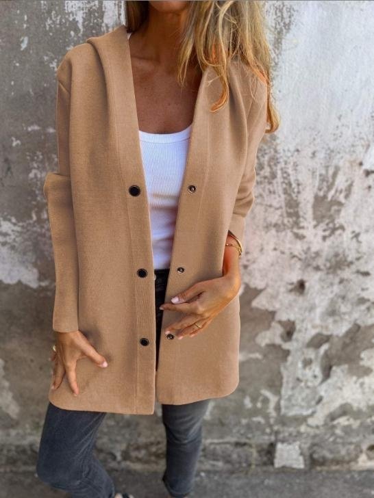 Buckle Basic Plain Hot Selling Casual Hooded Solid Color Three-piece Single-breasted Patchwork Jacket