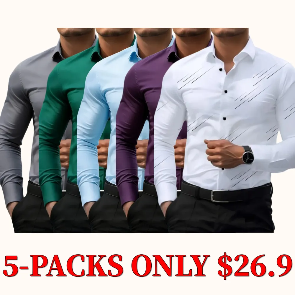 Men's long-sleeved shirt, casual business style