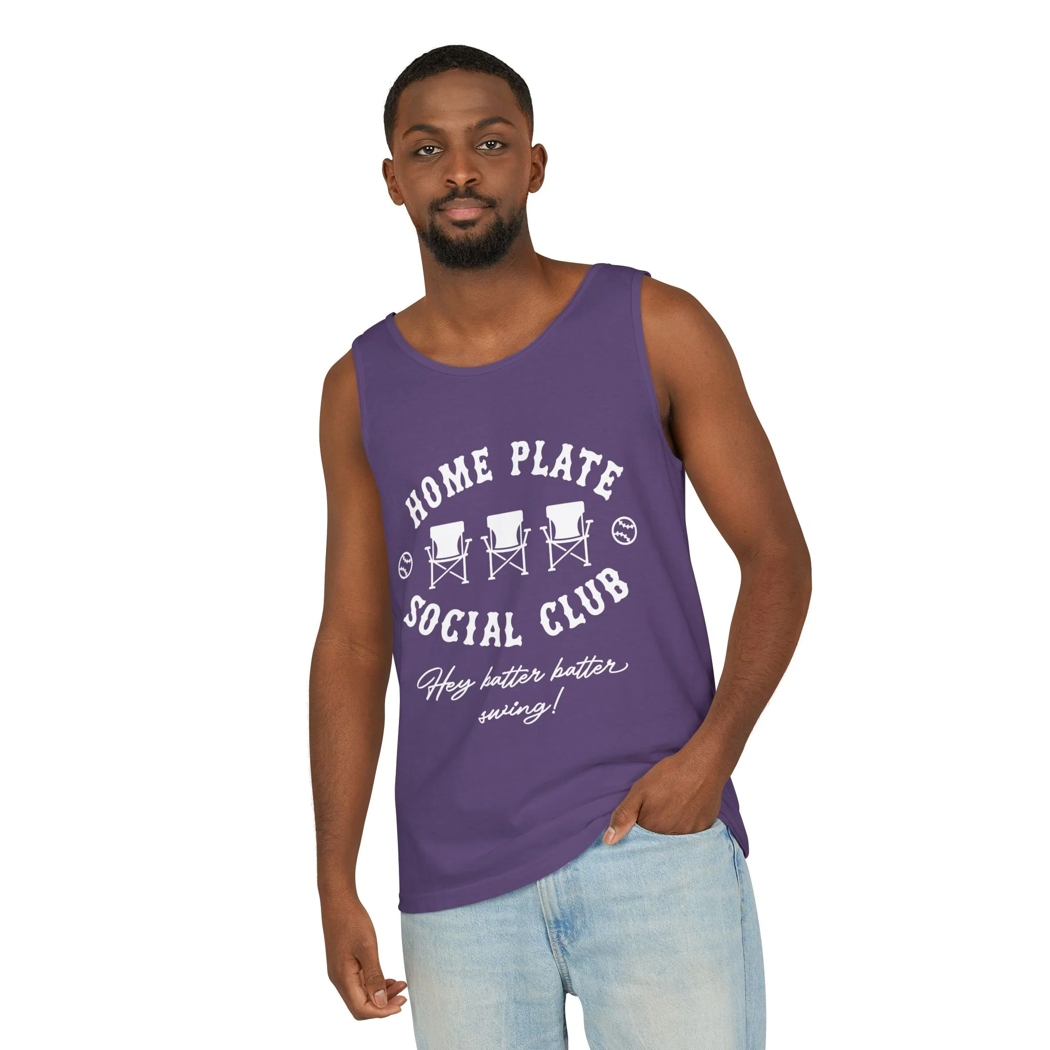 Home Plate Social Club Comfort Color Unisex Garment-Dyed Tank Top