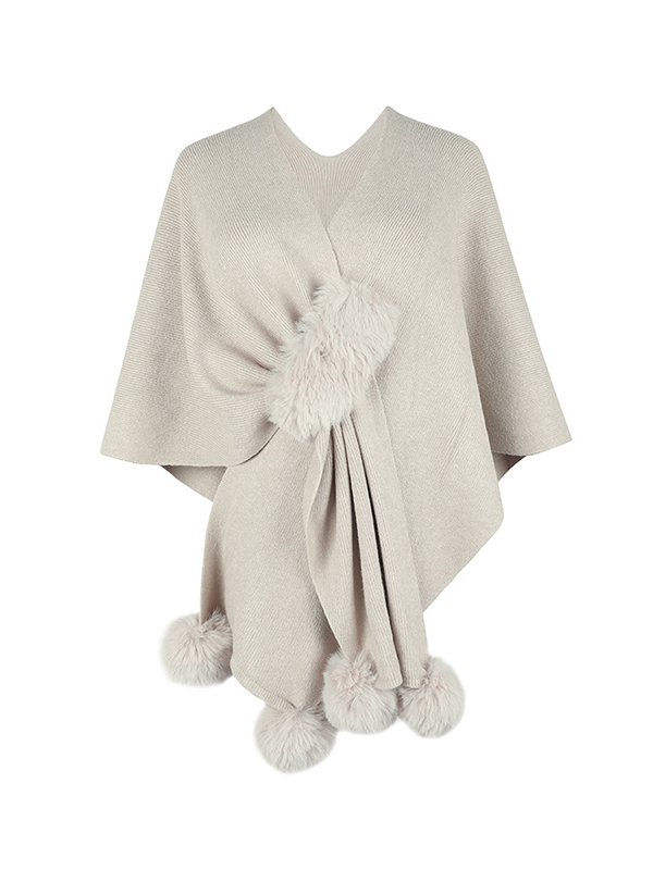 Casual Solid Color Hairball Shawl&Scarf