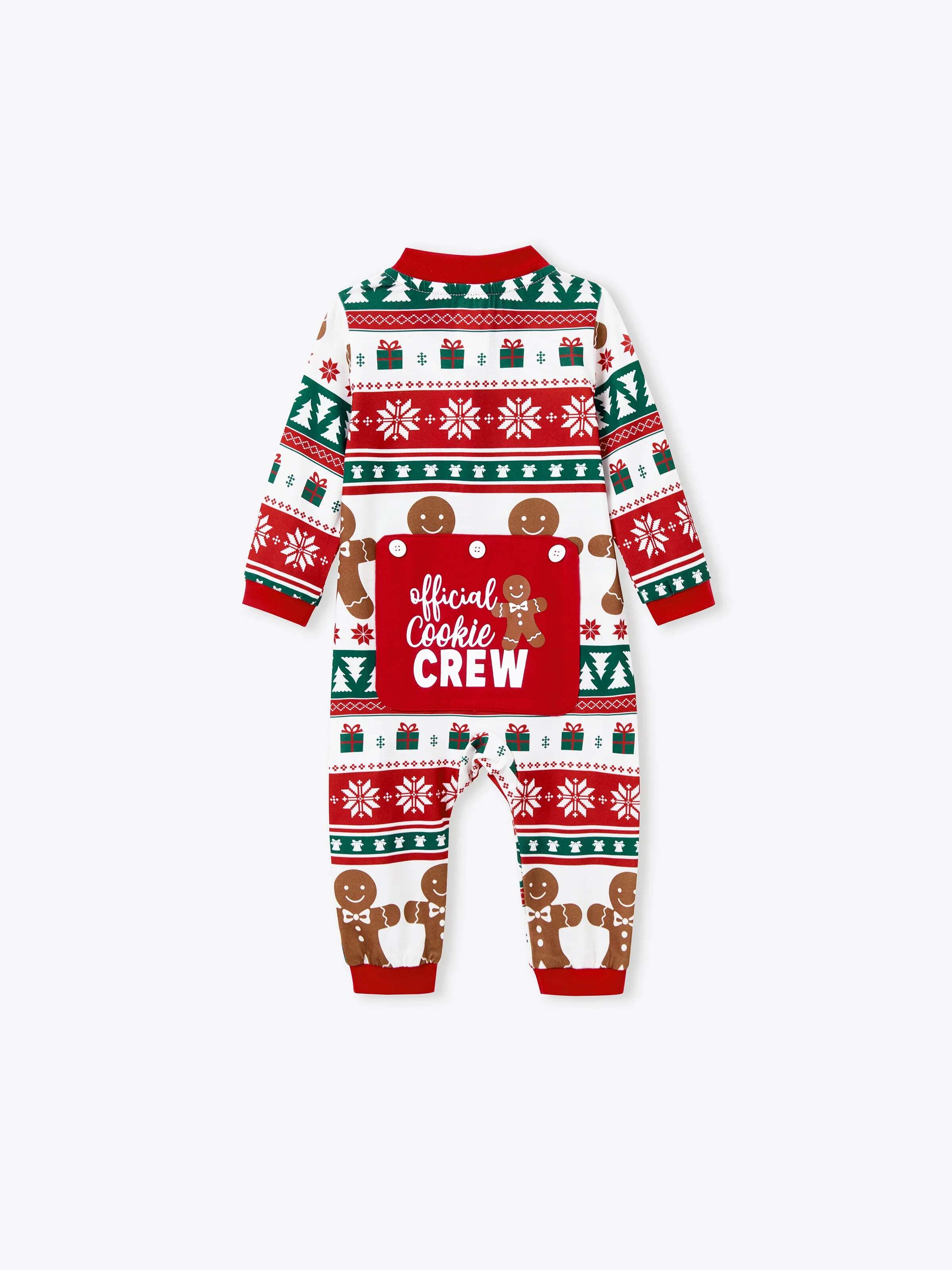 Christmas Matching Family Pajamas Set Gingerbread Christmas-theme Plaid Print PJS with Christmas Socks Red