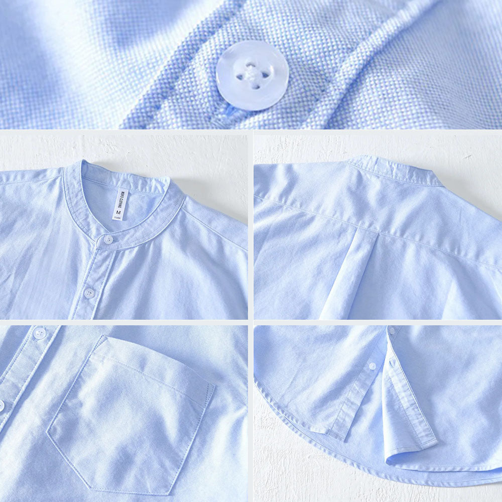 Heathered linen-blend shirt