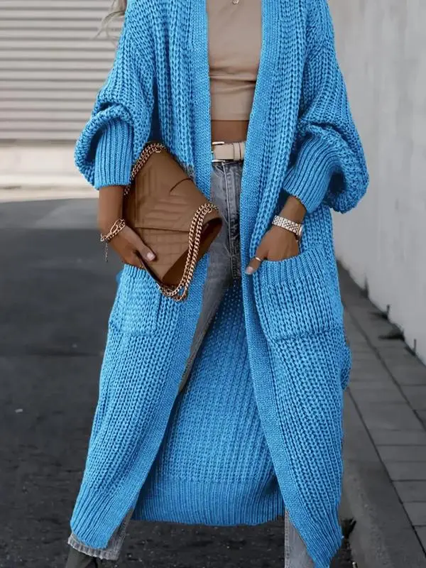 Women's Long Knit Cardigan with Pockets