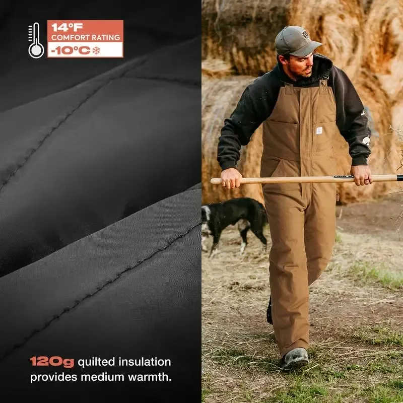 🔥Last Day Promotion!🎁Men's Insulated Work Coverall with Pockets&Cold-Weather Insulated Bib Overalls🎁