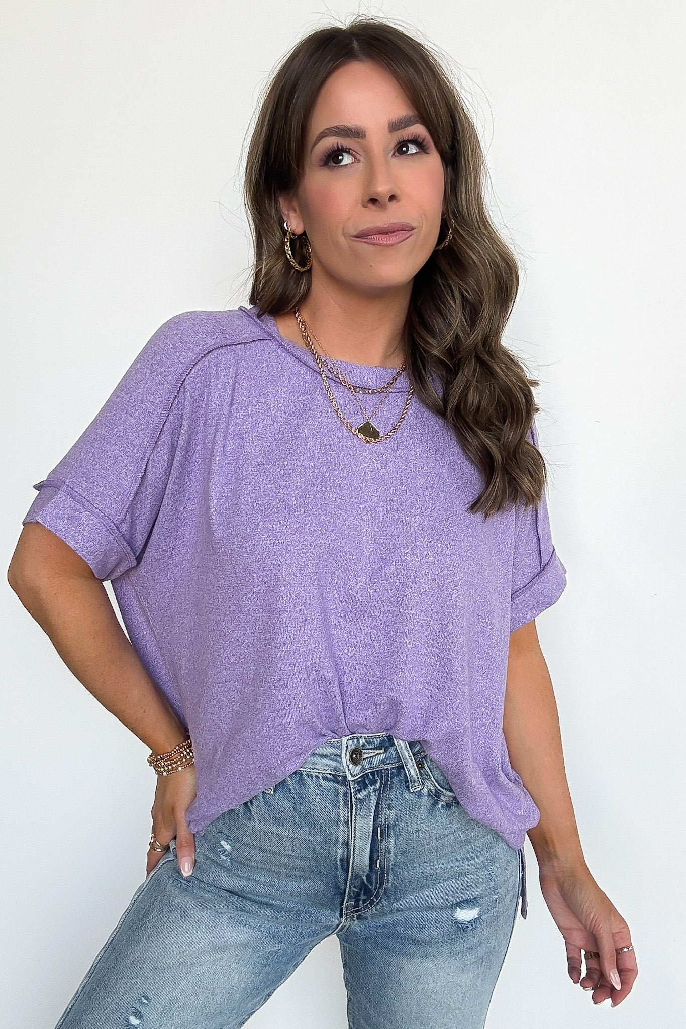 Sunday Muse Melange High Low Tee