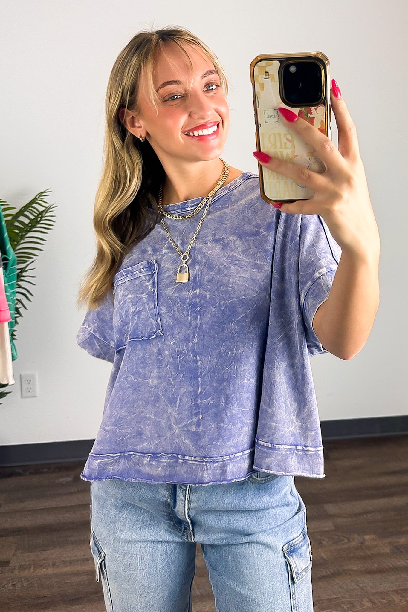 Vivid Aura Mineral Wash Oversized Tee