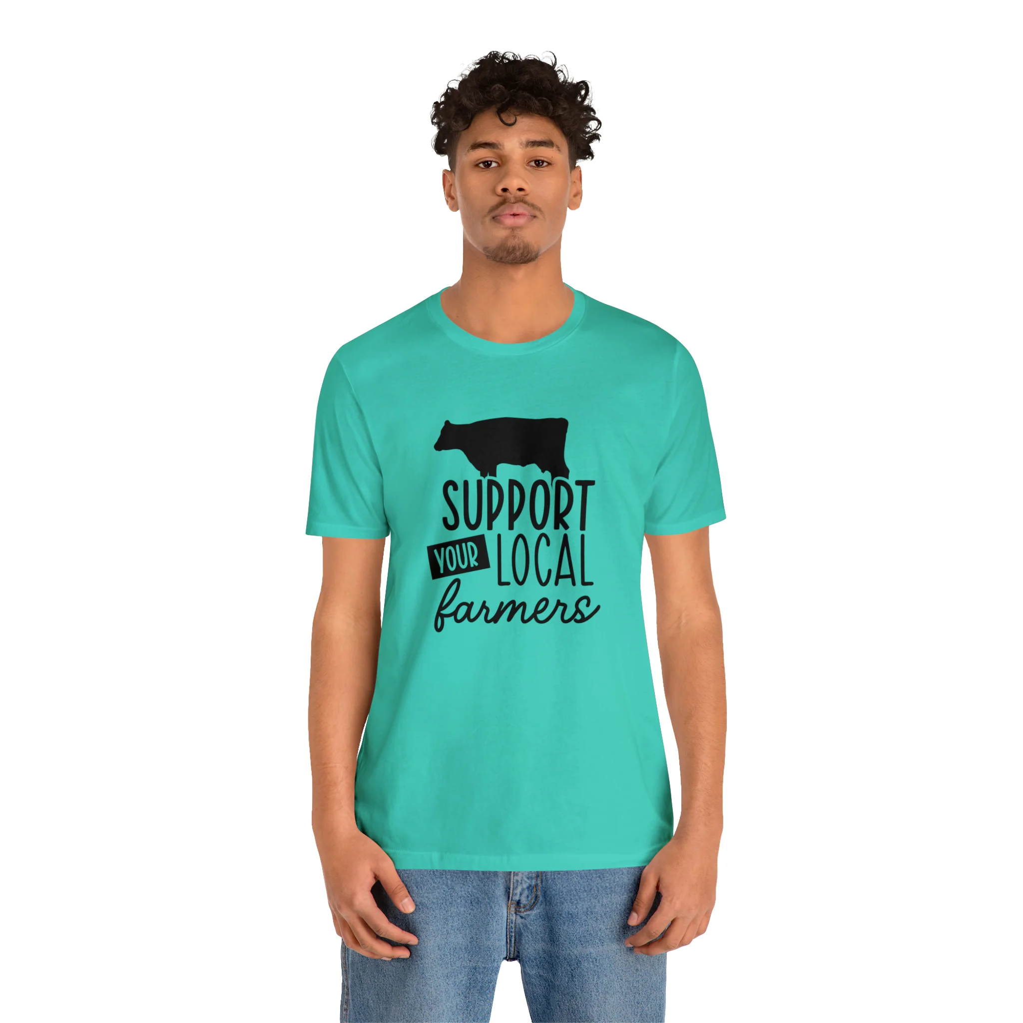 Support Farmers Cattle Unisex Jersey Short Sleeve Tee