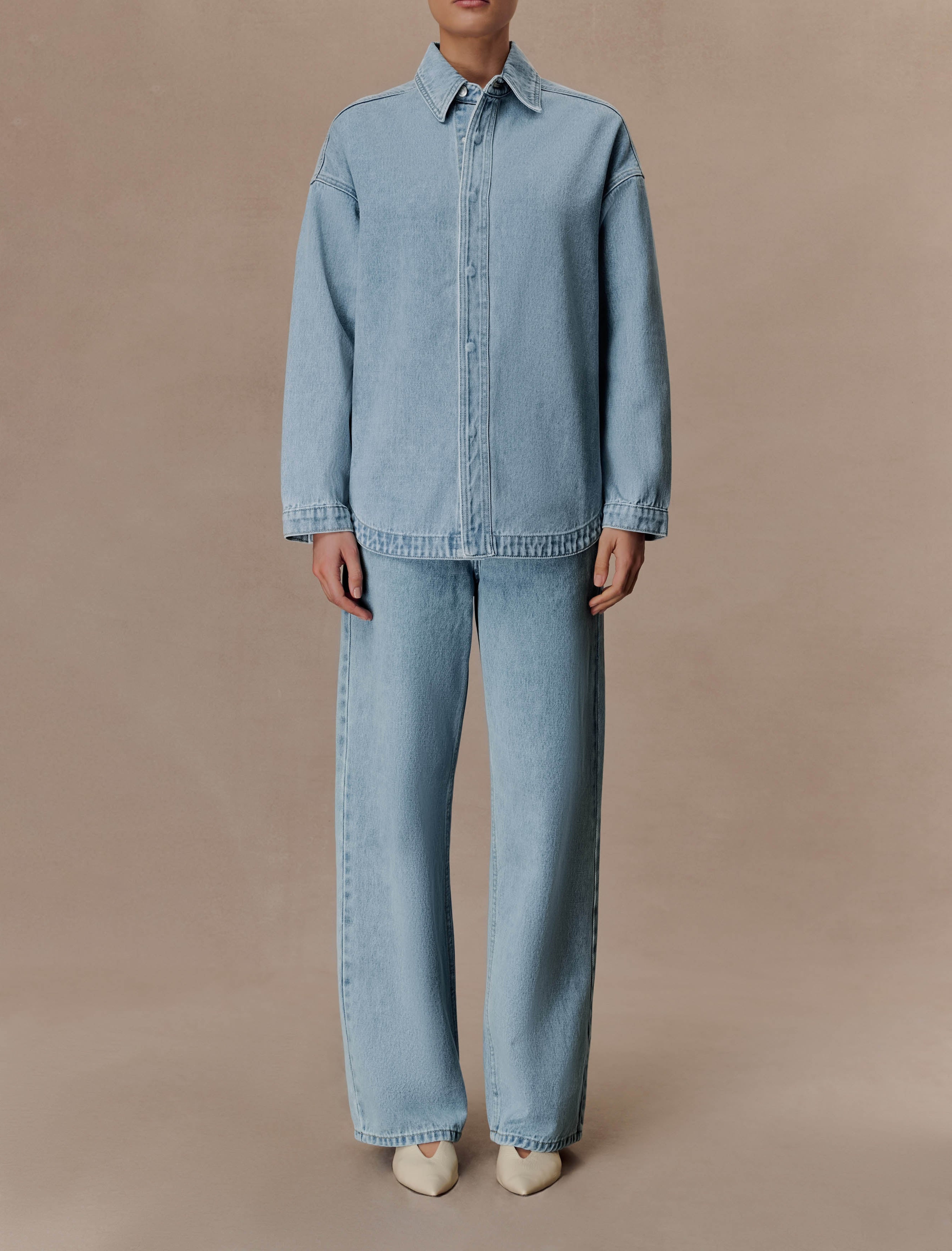 Blue Mid Rise Denim Jeans