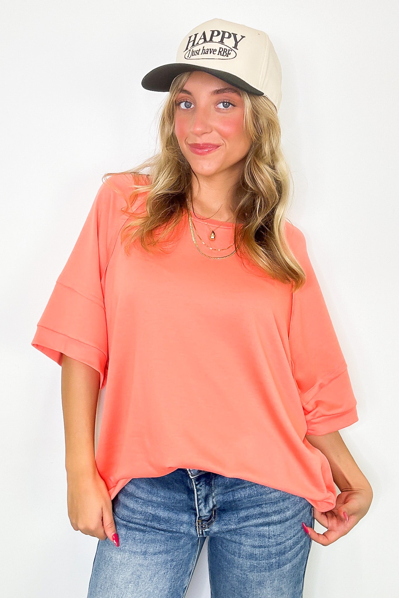 Chill Out Terry Knit Raw Edge Relaxed Top