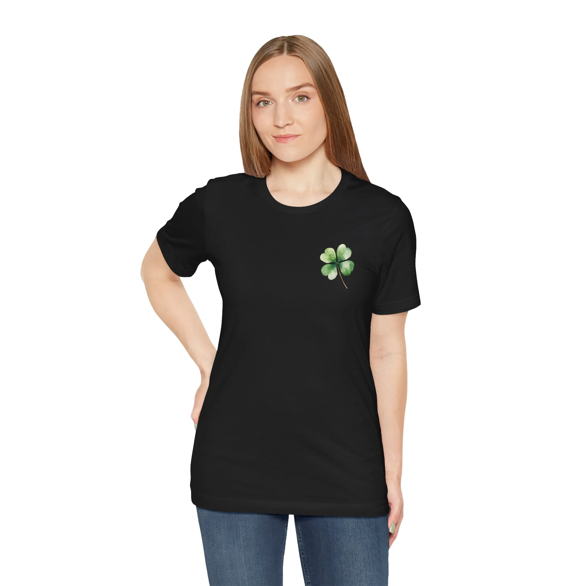 Watercolor Clover Pocket Unisex Jersey Short Sleeve Tee