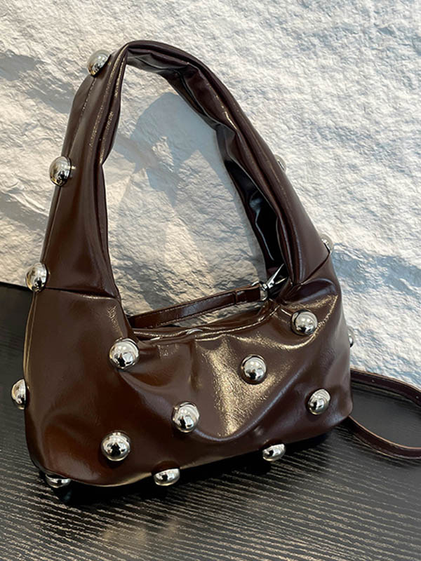 Geometric Rivet Shoulder Bags Handbags