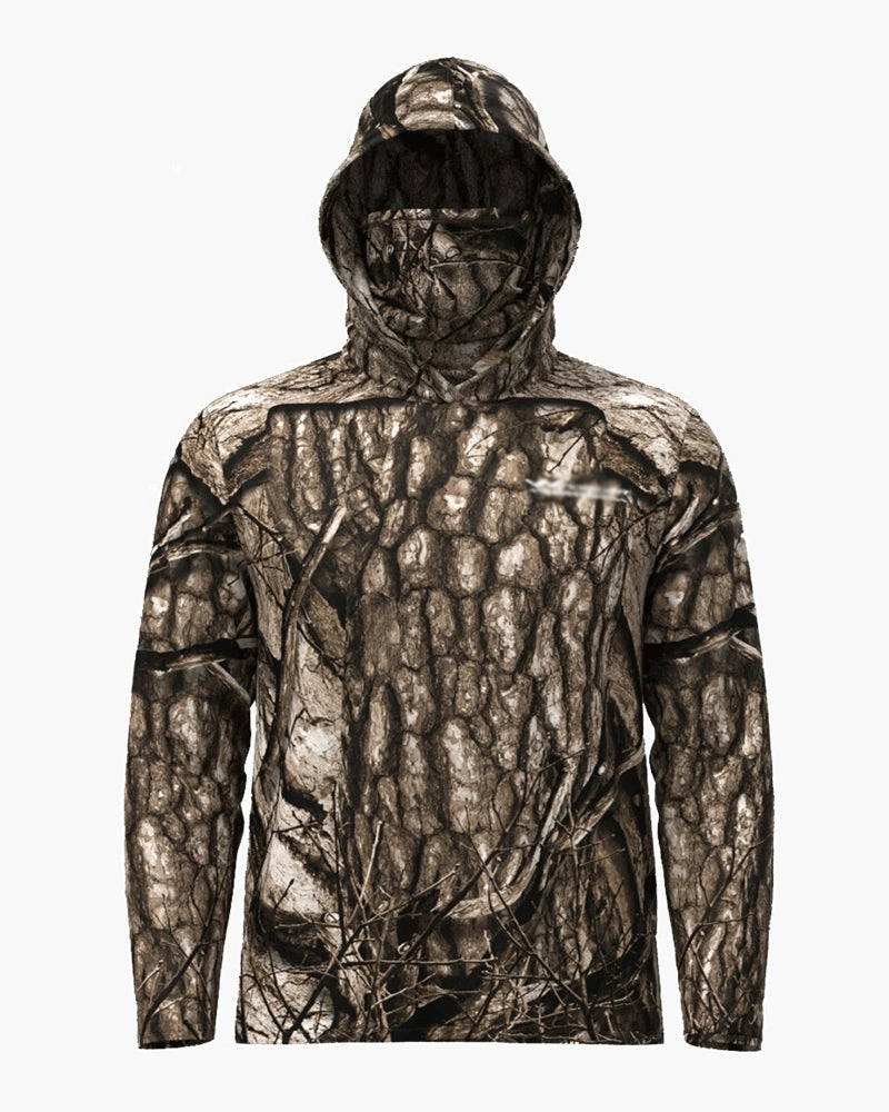 Men’s Sun Protection Fishing Hoodie with Built-In Face Gaiter