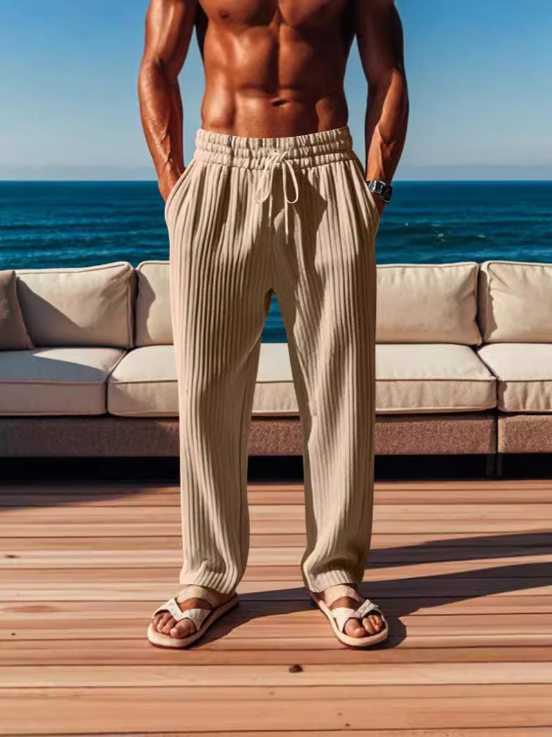 Men's vertical striped casual sports fashion trousers