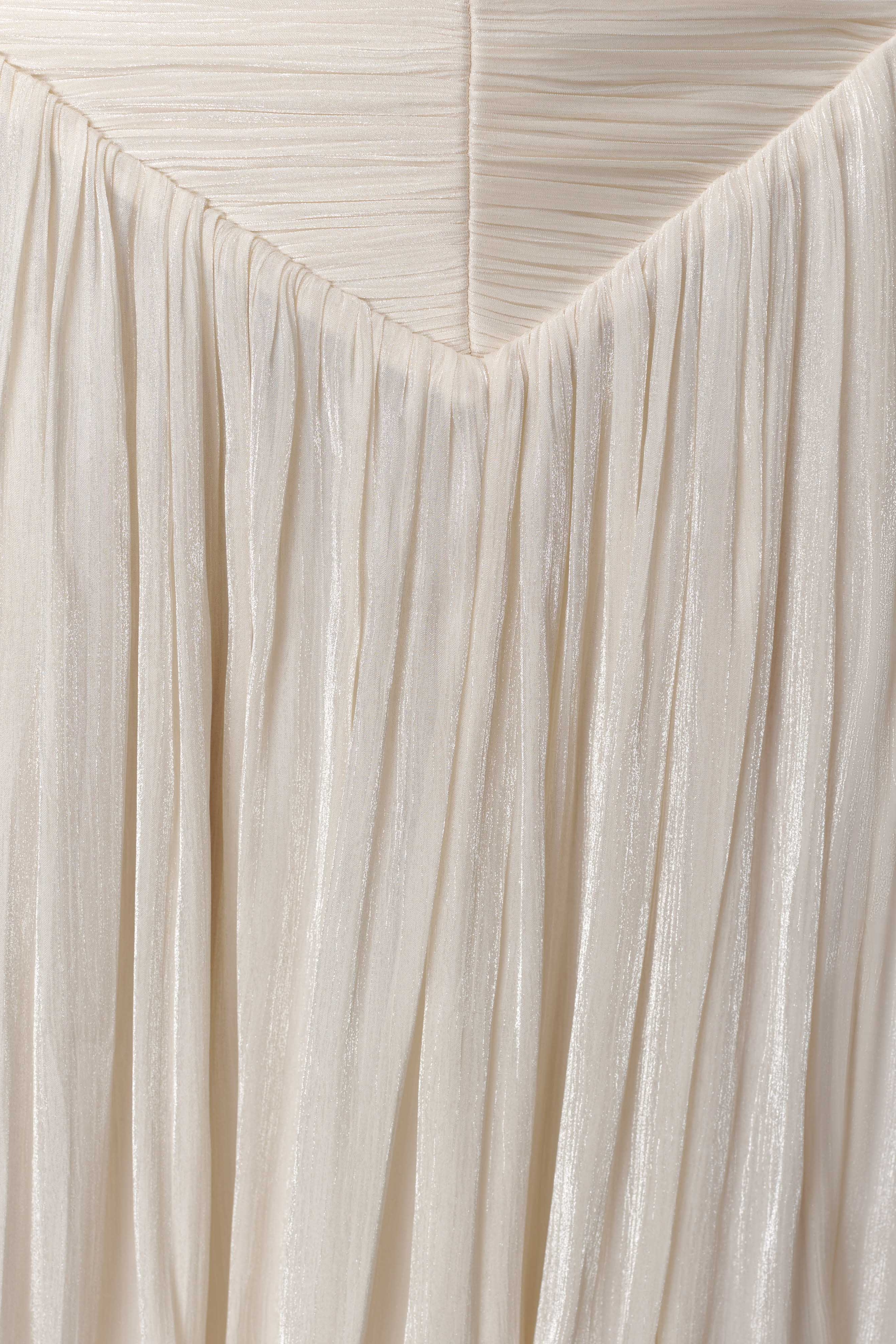 White Gathered Midi Skirt