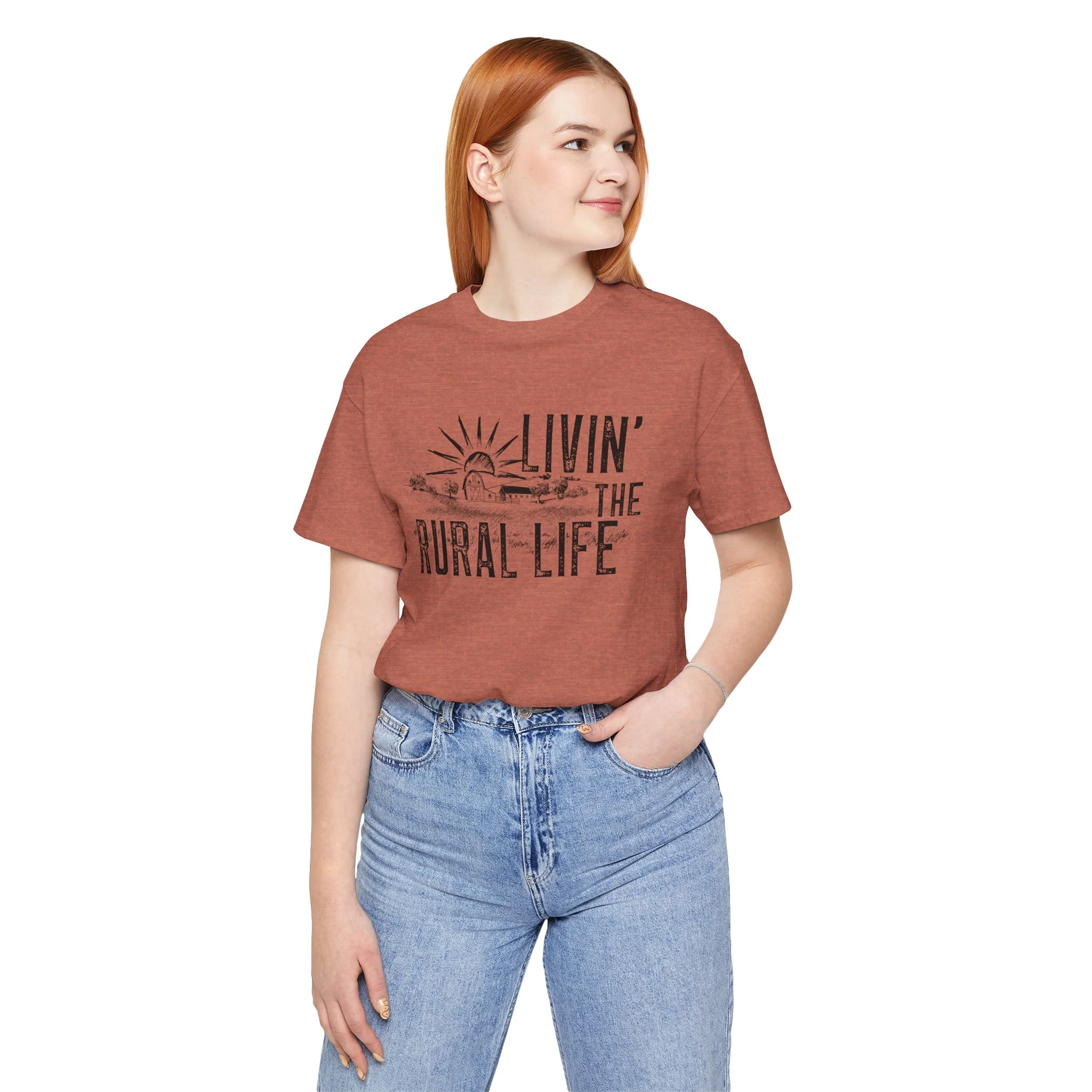Living the Rural Life (black graphic) Bella Canvas Unisex Jersey T-Shirt - Multiple Colors