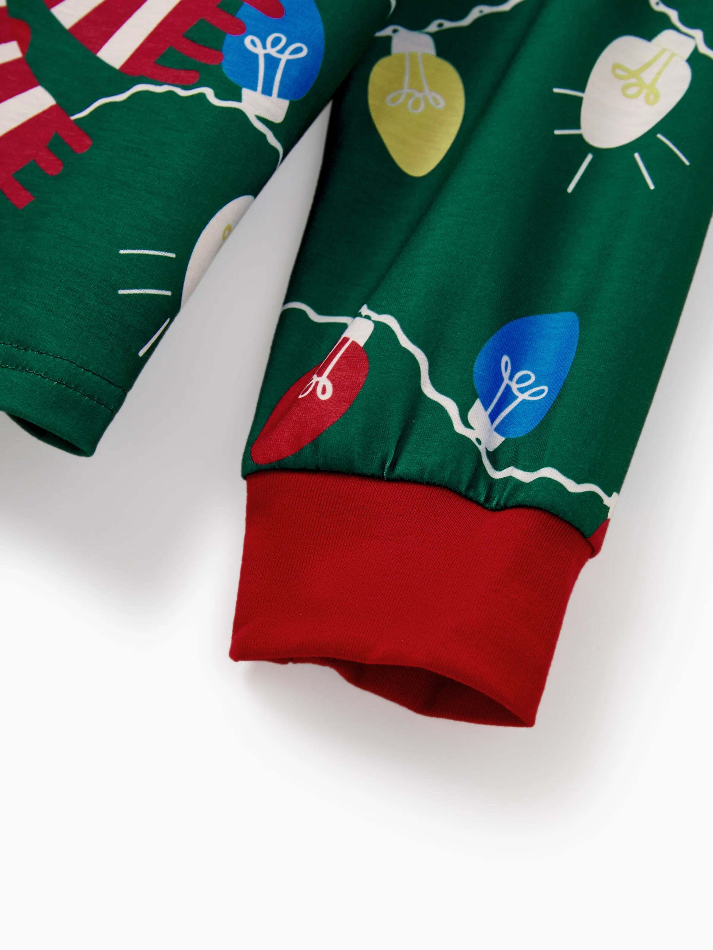 Christmas Matching Family Pajamas Set Reindeer Green Print PJS with Christmas Socks Green