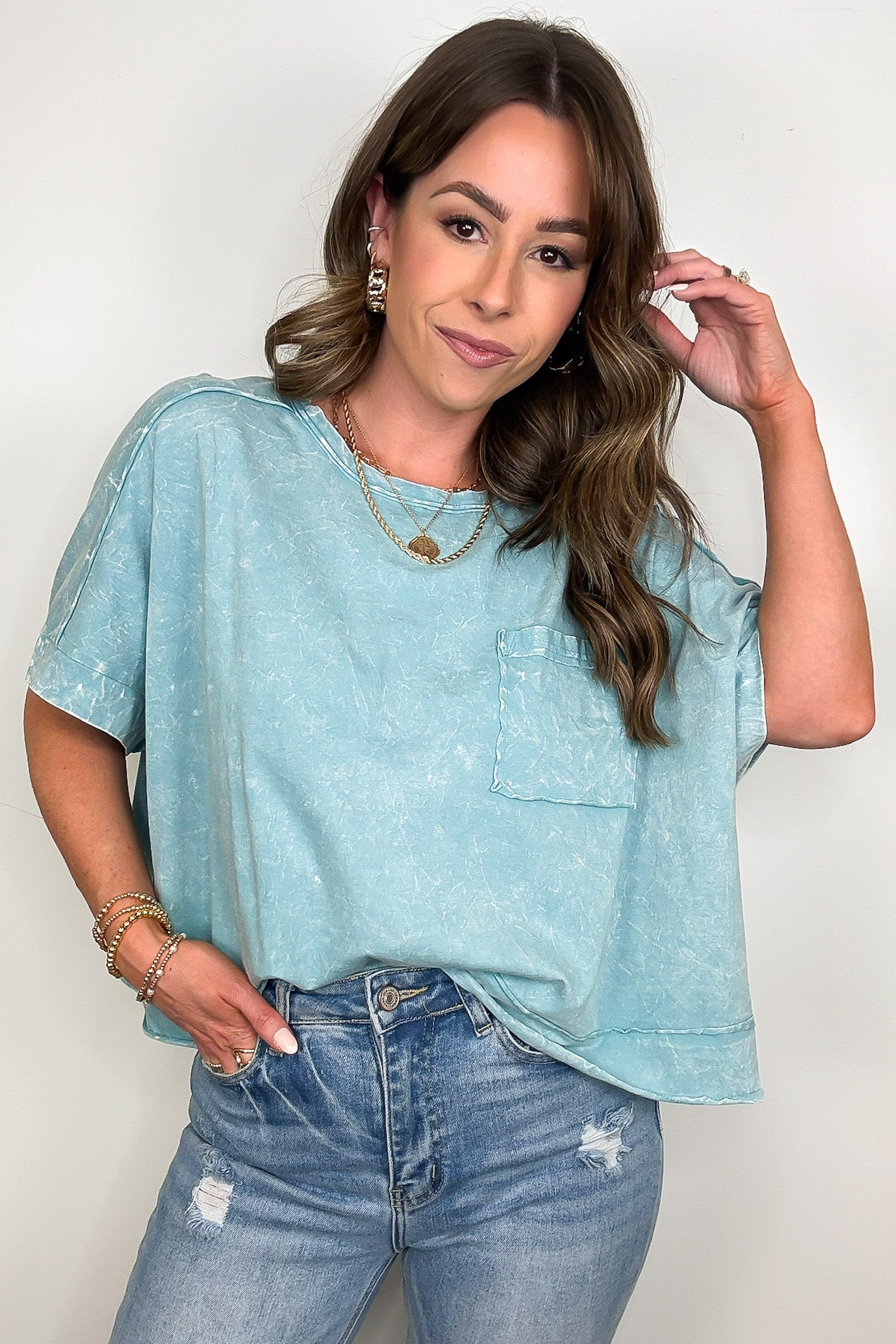 Vivid Aura Mineral Wash Oversized Tee