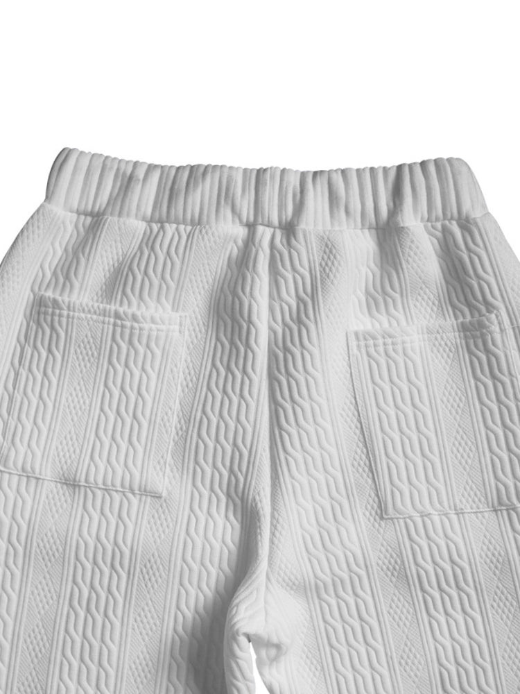 Man's Athleisure Cable Jacquard Set