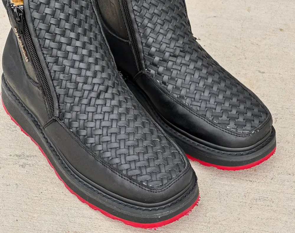 Men’s Black Basket Weave Artesanal Shoes