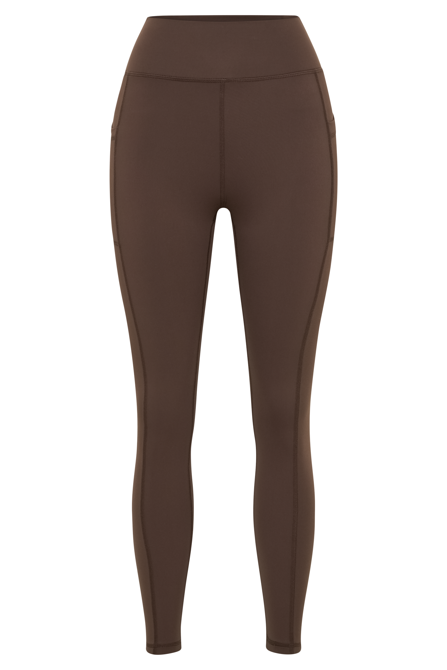 Chocolate V Back Leggings With Pockets