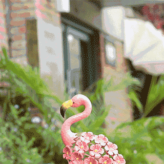 Pink Solar Flamingo Garden Ground Plug Decoration