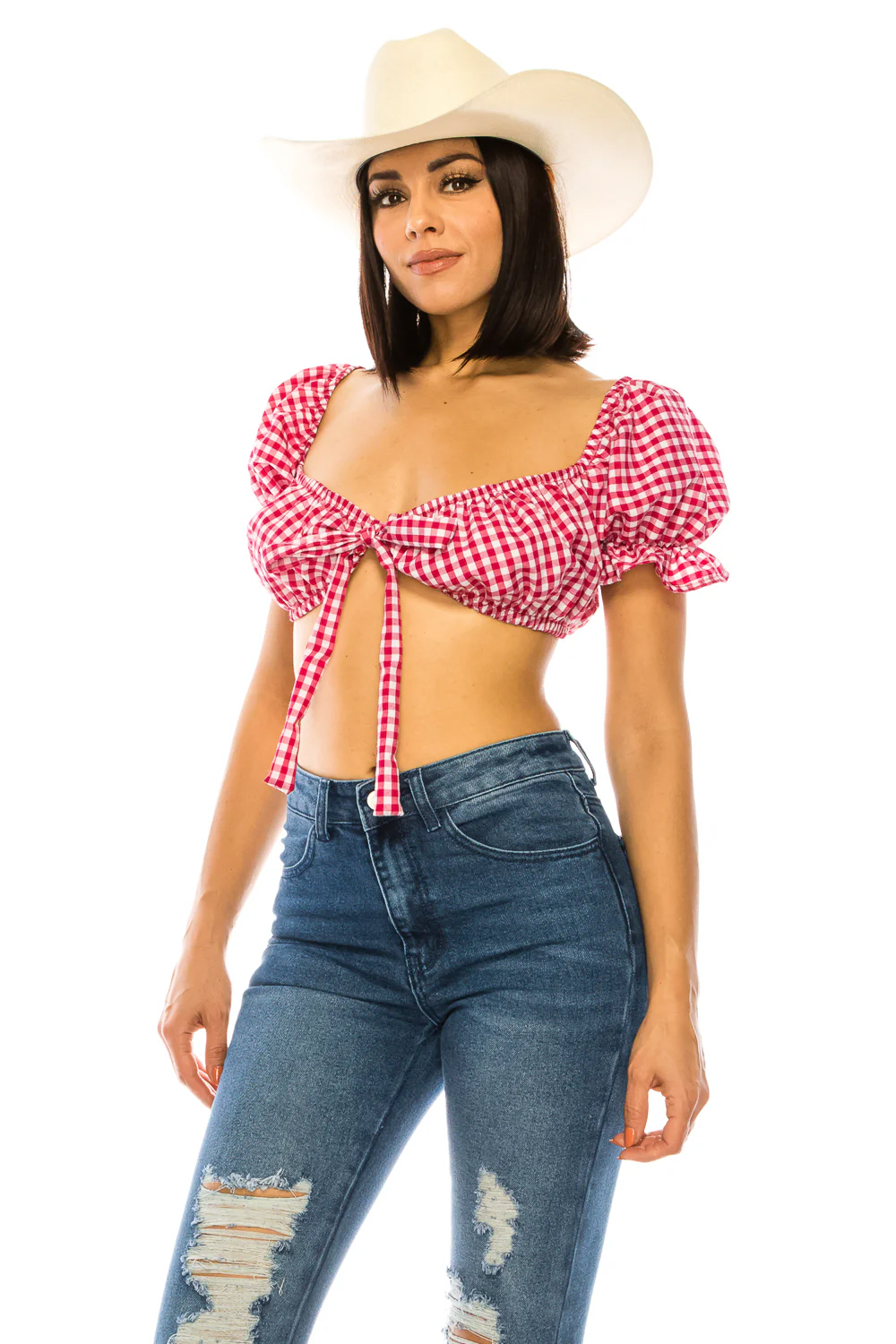 GINGHAM CROP TOP