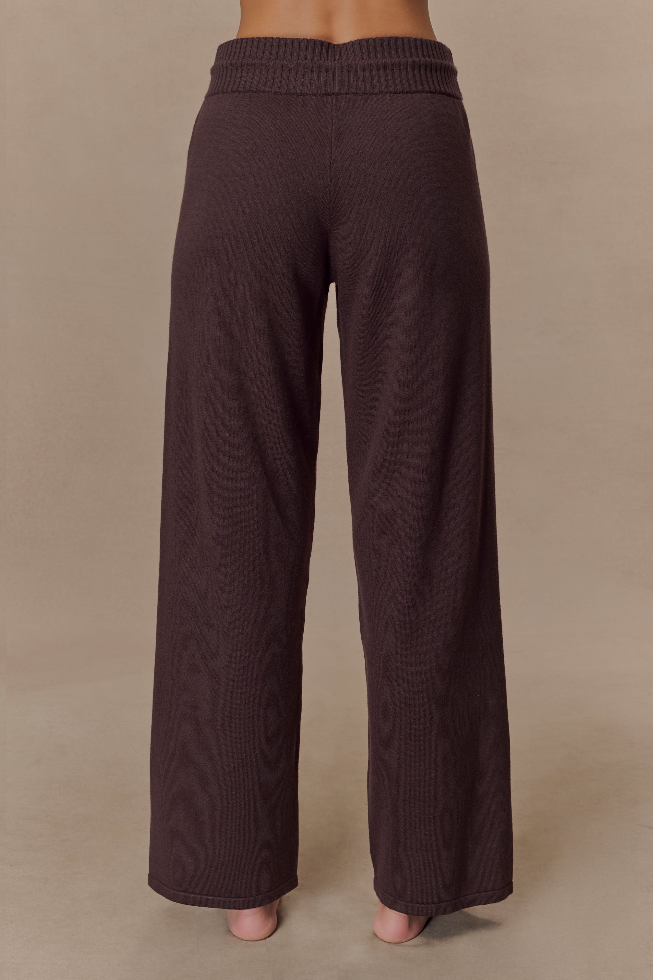 Chocolate Knit Wide Leg Pants