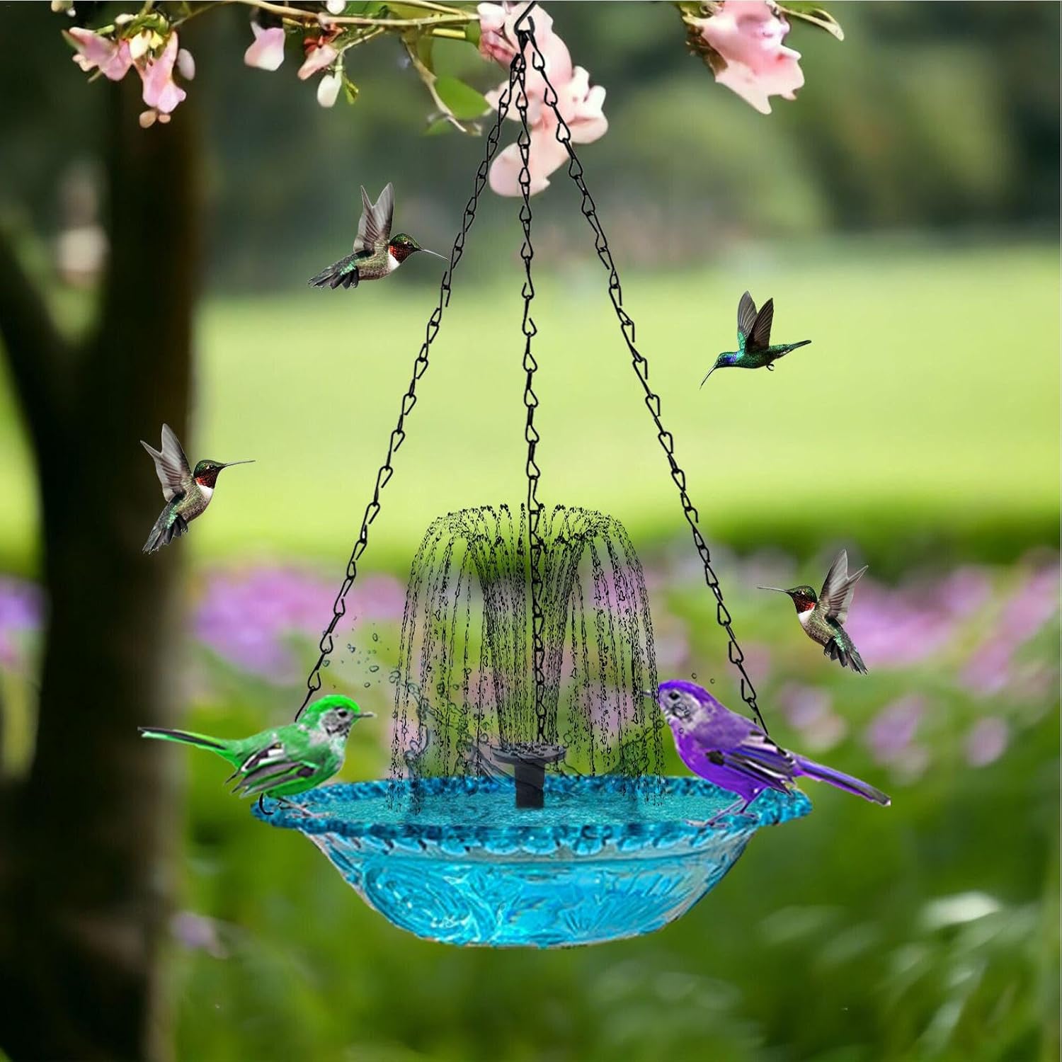 Garden Floating Fountain Hanging Bird Bath Bowl