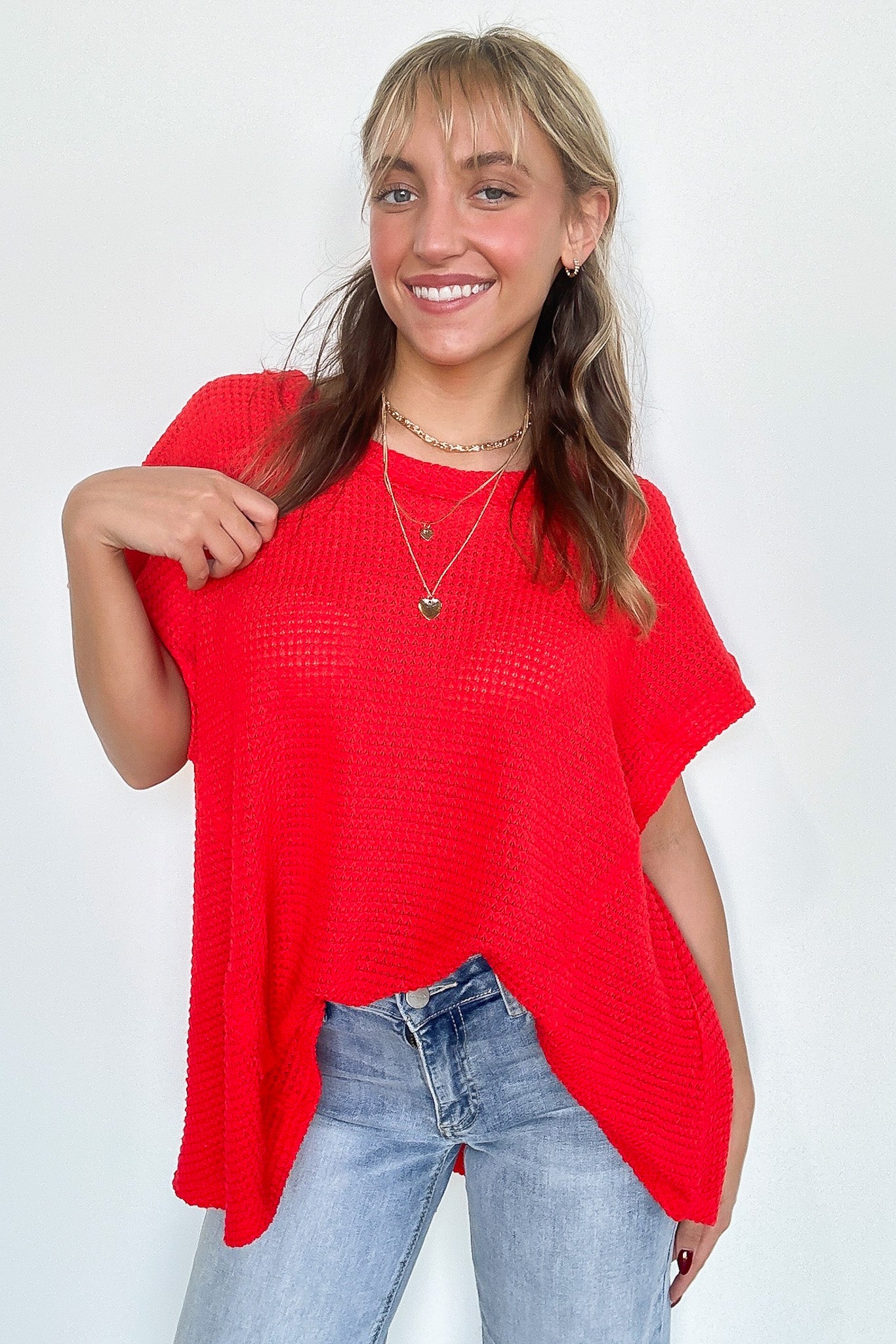 Free Flow Raw Edge Knit Top